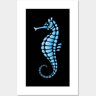 Seahorse Blue Posters and Art